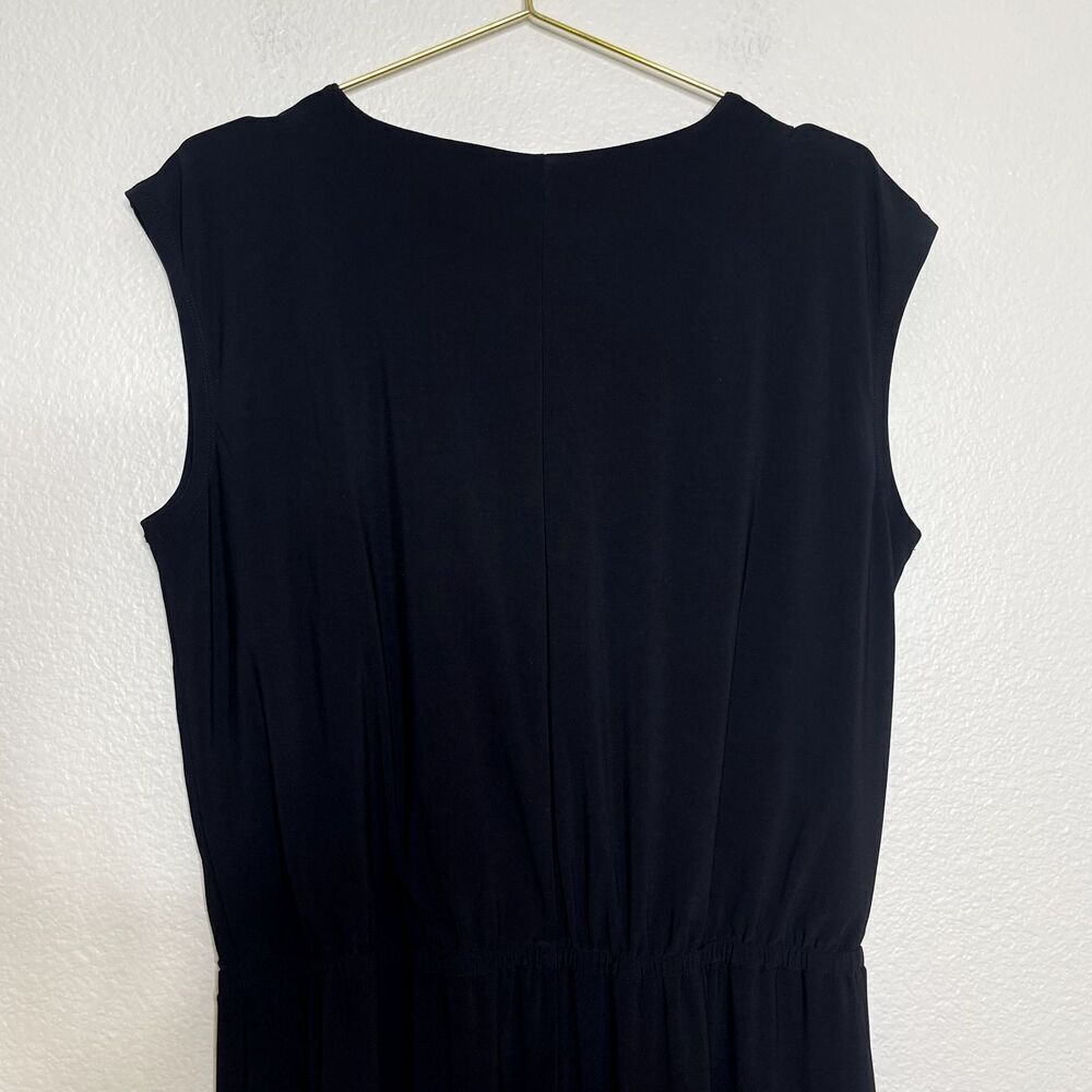 Chicos Dress Sz 2 Large Maxi Knit Kit Colorblock Cap Sleeves Gathered Waist - Picture 12 of 14